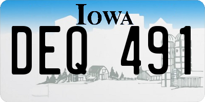 IA license plate DEQ491