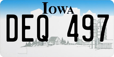 IA license plate DEQ497