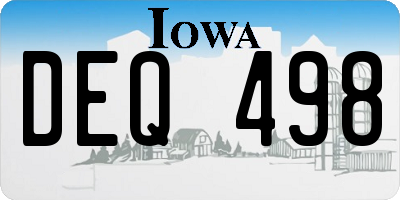 IA license plate DEQ498