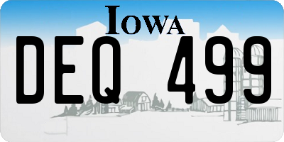 IA license plate DEQ499