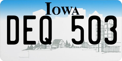 IA license plate DEQ503