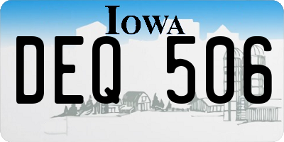IA license plate DEQ506
