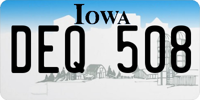 IA license plate DEQ508