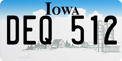 IA license plate DEQ512