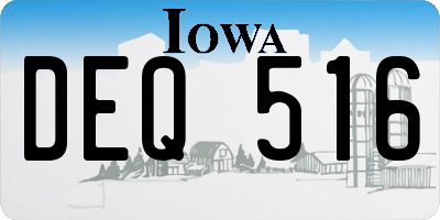 IA license plate DEQ516