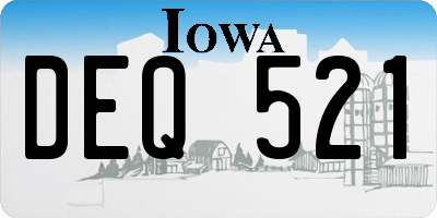 IA license plate DEQ521