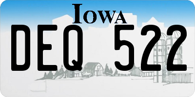 IA license plate DEQ522