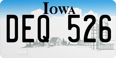 IA license plate DEQ526