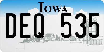 IA license plate DEQ535