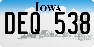 IA license plate DEQ538