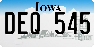 IA license plate DEQ545