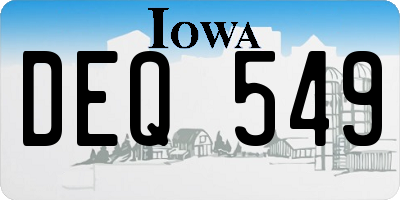 IA license plate DEQ549