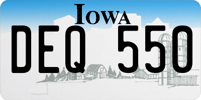 IA license plate DEQ550