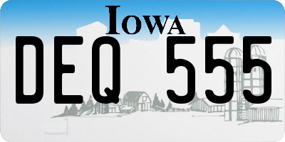 IA license plate DEQ555