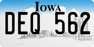IA license plate DEQ562