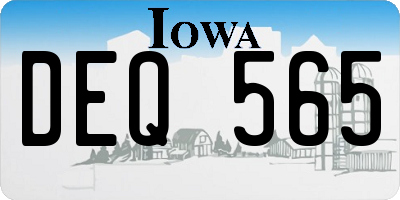 IA license plate DEQ565