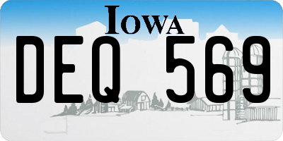 IA license plate DEQ569
