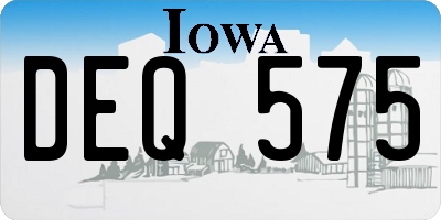 IA license plate DEQ575