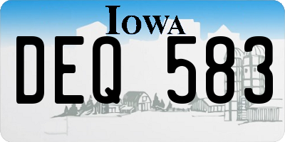 IA license plate DEQ583