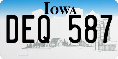IA license plate DEQ587