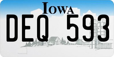 IA license plate DEQ593