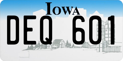 IA license plate DEQ601