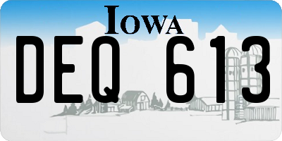 IA license plate DEQ613