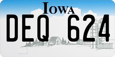 IA license plate DEQ624