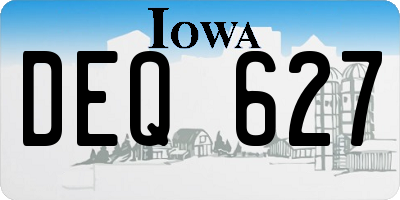 IA license plate DEQ627