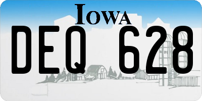 IA license plate DEQ628