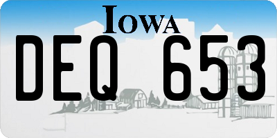 IA license plate DEQ653