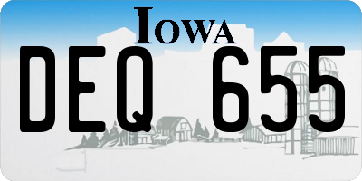 IA license plate DEQ655