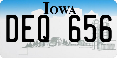 IA license plate DEQ656