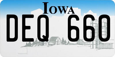 IA license plate DEQ660