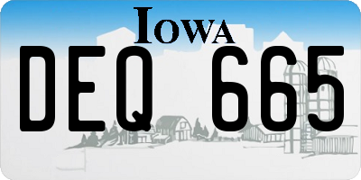 IA license plate DEQ665