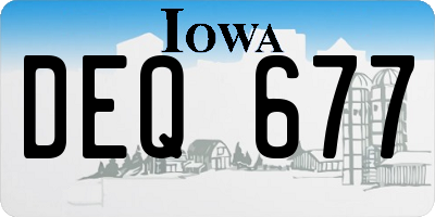 IA license plate DEQ677