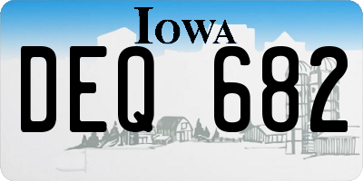 IA license plate DEQ682
