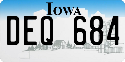 IA license plate DEQ684