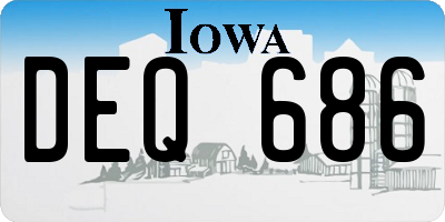 IA license plate DEQ686