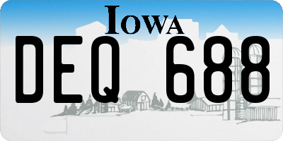IA license plate DEQ688