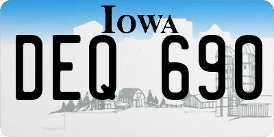 IA license plate DEQ690