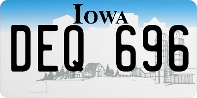 IA license plate DEQ696