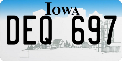 IA license plate DEQ697