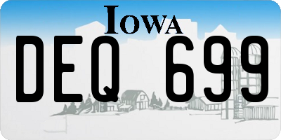 IA license plate DEQ699