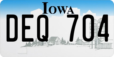 IA license plate DEQ704