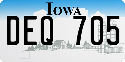 IA license plate DEQ705