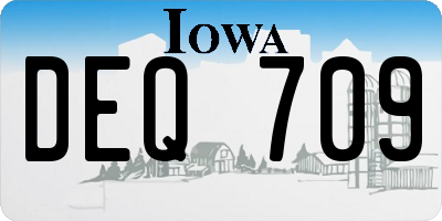 IA license plate DEQ709