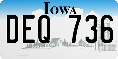 IA license plate DEQ736