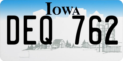 IA license plate DEQ762