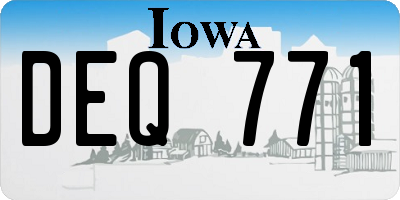 IA license plate DEQ771